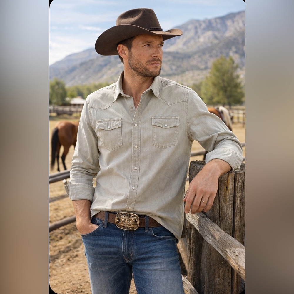 Teleria Zed Italian Custom Menta Green Western Pearl Snap Shirt 2XL